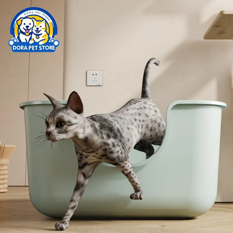 New cat litter box extra large open semi closed toilet cat litter box anti splash cat supplies