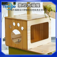 Cat Tree with Cat House Scratching Post Jumping Platform and Large Space Capsule Design for Cats Non-Space-Consuming Toy