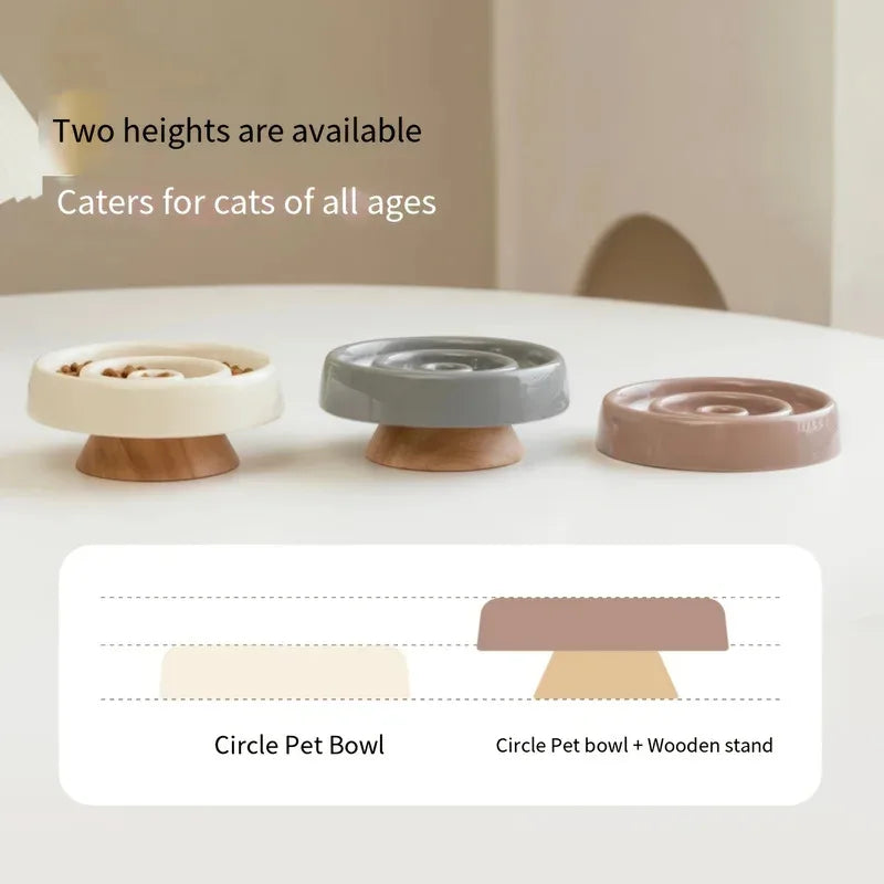 Ceramic Anti - Gulping Pet Feeding Container - Slow Feeder Bowl for Dogs and Cats, Puzzle Food Dish to Prevent Fast Eating