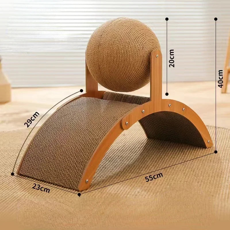 Cat Toys Scratching Board Wooden Cats Climbing Frame Vertical Scratch Resistant Cat Toy Rotating Sisal Rope Pet Cats Furnitures