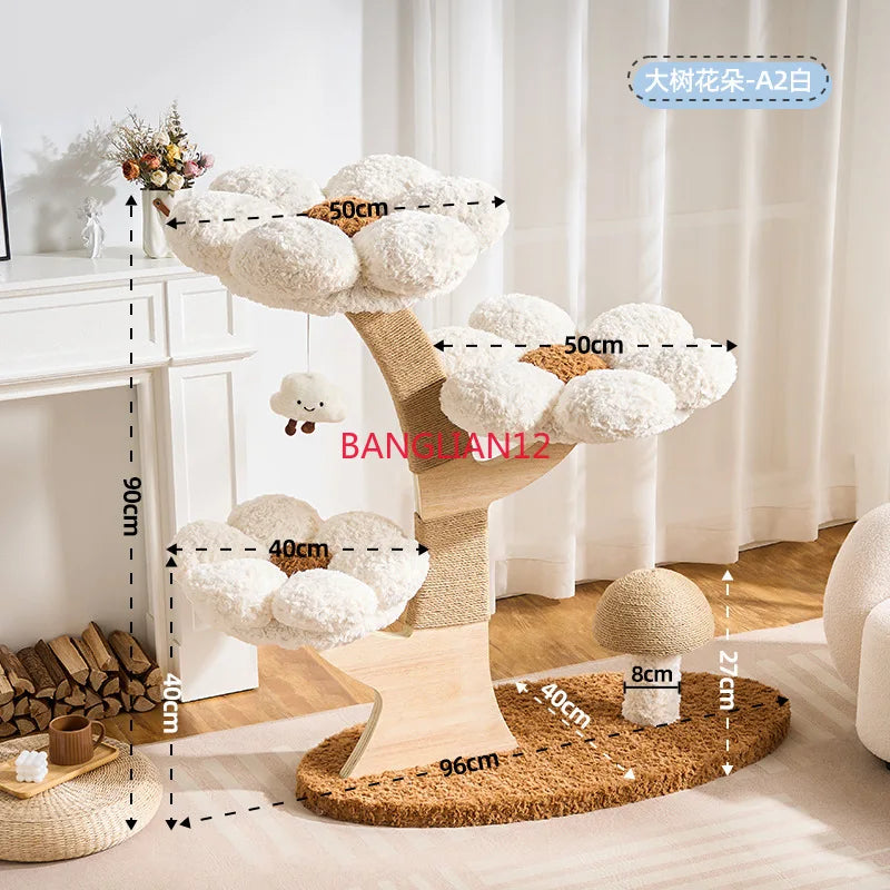 Cat climbing frame is small and does not occupy a  litter. It is integrated with wear-resistant mushrooms and cat scratching