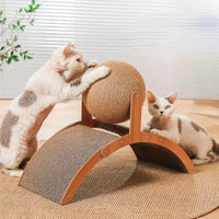 Cat Toys Scratching Board Wooden Cats Climbing Frame Vertical Scratch Resistant Cat Toy Rotating Sisal Rope Pet Cats Furnitures