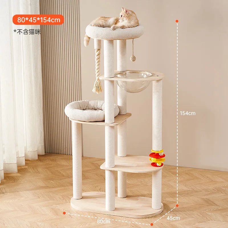 Cat climbing frame cat nest  tree integrated pet products  frame household hammock jumping platform cat space capsule