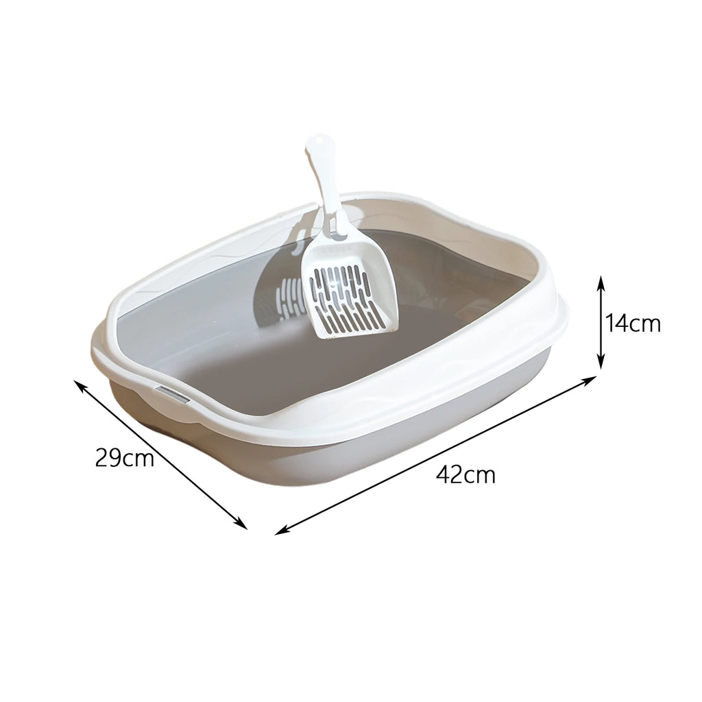 Semi-enclosed Litter Box Spatter-proof Cat Toilet Large Kitten Cleaning Supplies Large Cat Poop Bowl Pet Bupplies