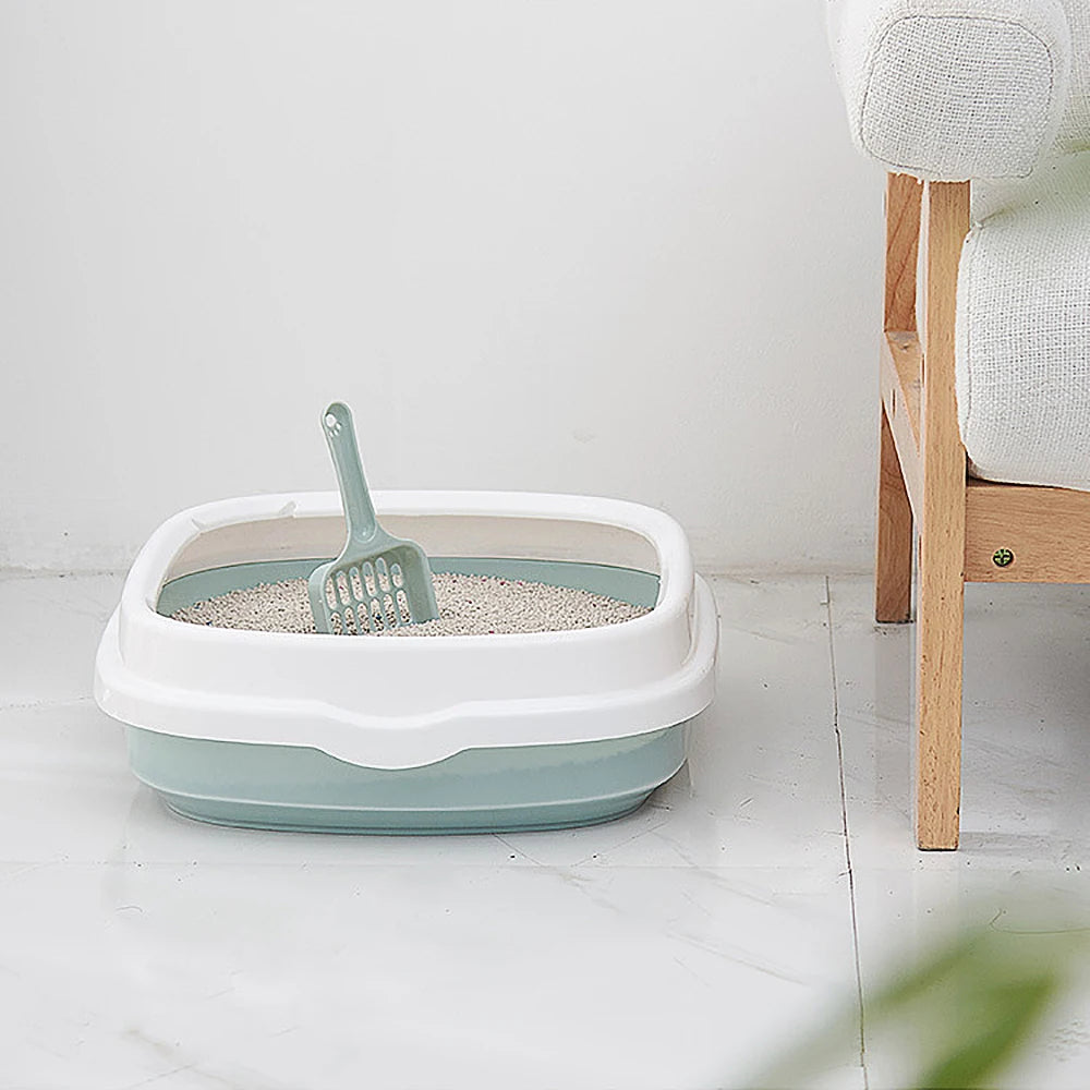 Excrement Training Sand Litter Box Cat Dog Tray with Scoop Anti-Splash Dog Toilet Cat Litter Box 1 Set Pet Toilet Bedpan