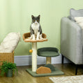 PawHut Scratching Post 52cm Cat Scratching Post Climbing Tree with 2 Levels, Sisal Play Ball