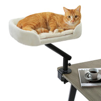 Adjustable Desktop Cats Shelf Rotating Plush Cat Bed Space-Saving Cat Hammock for Desk Multi-Functional Pet Climbing Bed