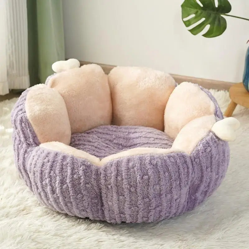 New Winter Soft Plush Pet Nest Semi Closed Cactus Pet Cat Mat Dog Bed Suitable for Small Medium-sized Cat/dog House Pet Supplies
