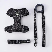Breathable Adjustable Knit Fabric Dog Harness and Leash Set-All-Season Chest Vest with Press Buckle-for Small,Medium,Large Breed