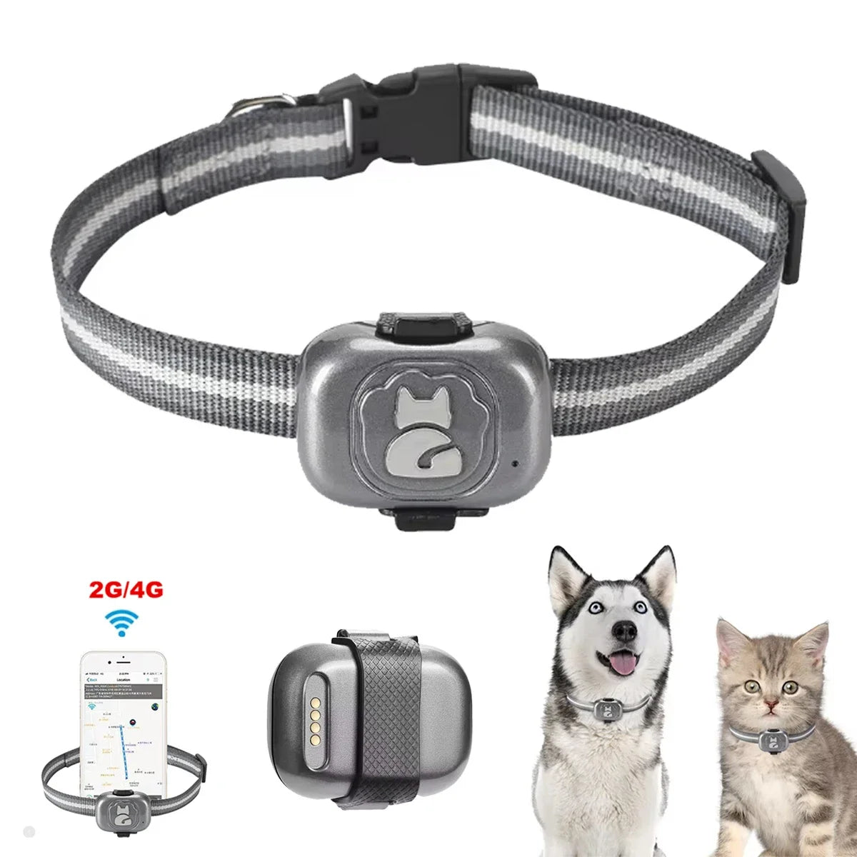 Smart Mini Gps Tracker for Dogs Waterproof Anti-Lost Gps for Cats Pet Alarm Two-way Call Tracking Locator Collar Dog Accessories