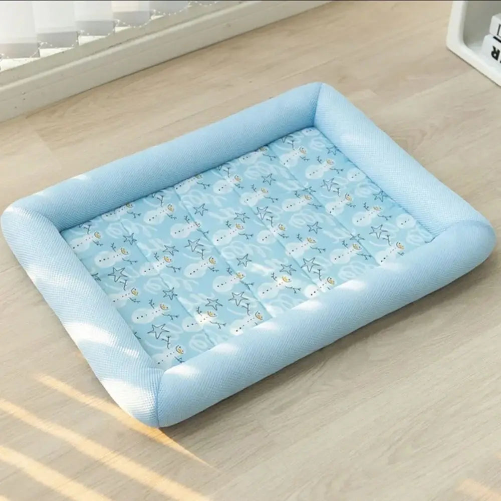Durable Square Cooling Puppy Bed Breathable Neck-protecting Pet Cooling Mat Soft Wear-resistant Dog Sleeping Pad Home