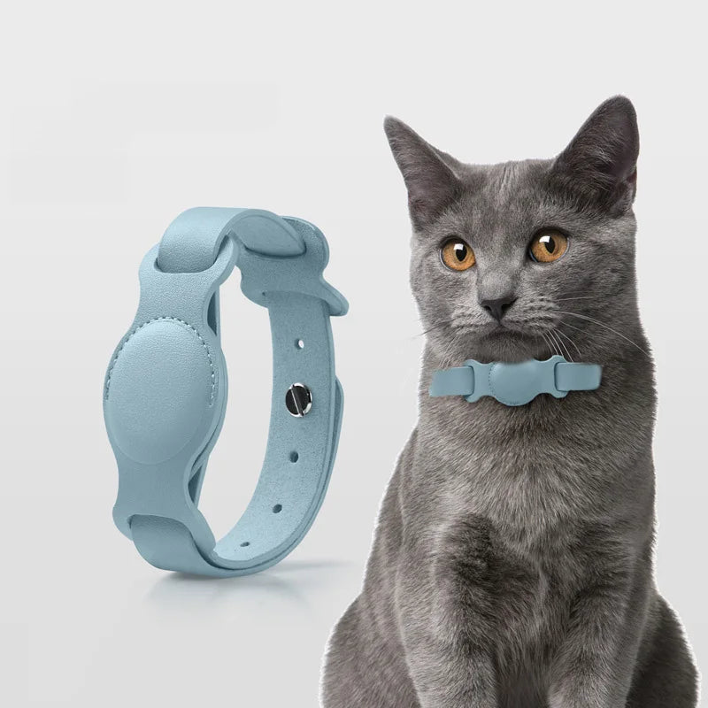 High-quality PU Leather Pet Collar With Airtag Holder, 3 Sizes Adjustable Pet Collar Perfect For Cat/Puppy/ Medium Large Dog