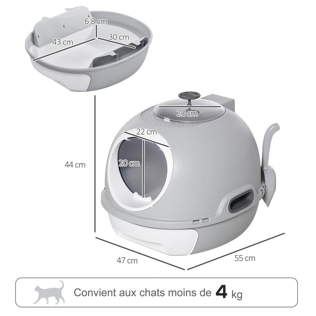Cat Litter Box Portable Cat Toilet House Sliding Litter Drawer Swing Door Attic Door + Shovel