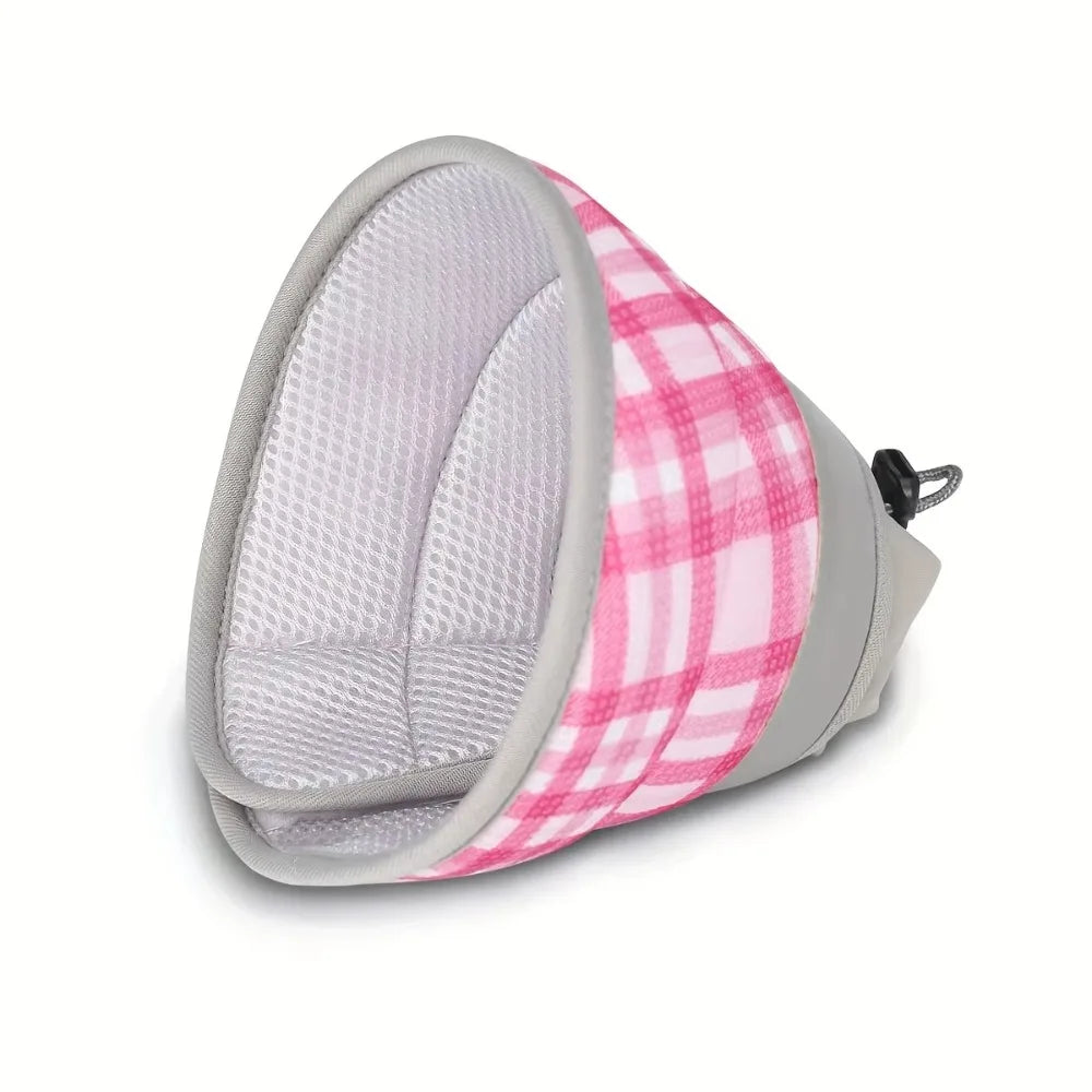 Plaid Pattern Pet Elizabeth Collar Breathable Material Adjustable Design Cat Elizabeth Circle Anti Scratch Anti Bite Protection