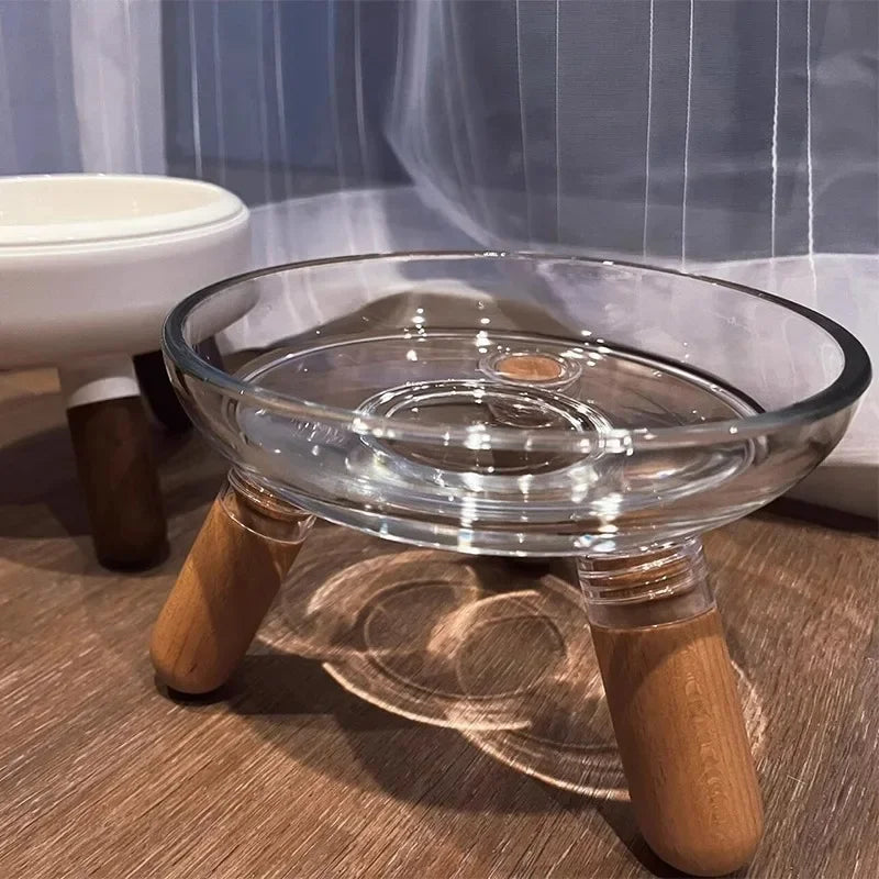 Non-Slip Pet Food Dish Cat Bowl Dog Bowl Elevated Pet Feeder with Neck Protection Plastic Water Basin for Cats Dogs