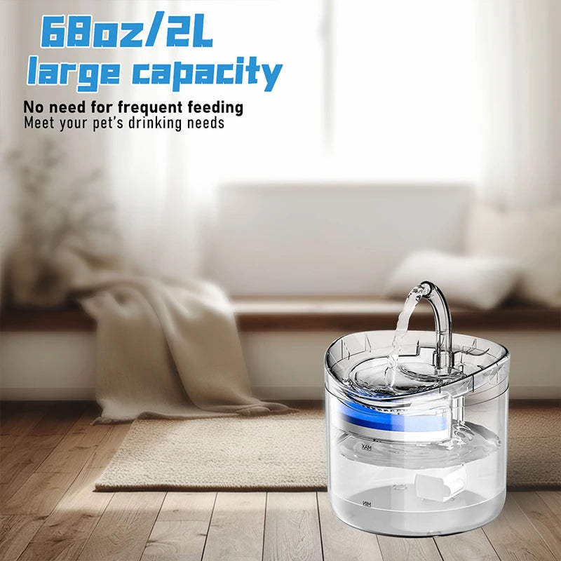 Automatic Cat Dog Water 2L Well With Water Tap Dog Water Sp Ender Transparent Filter Drinker Pet Sensor Drink Food Automatic
