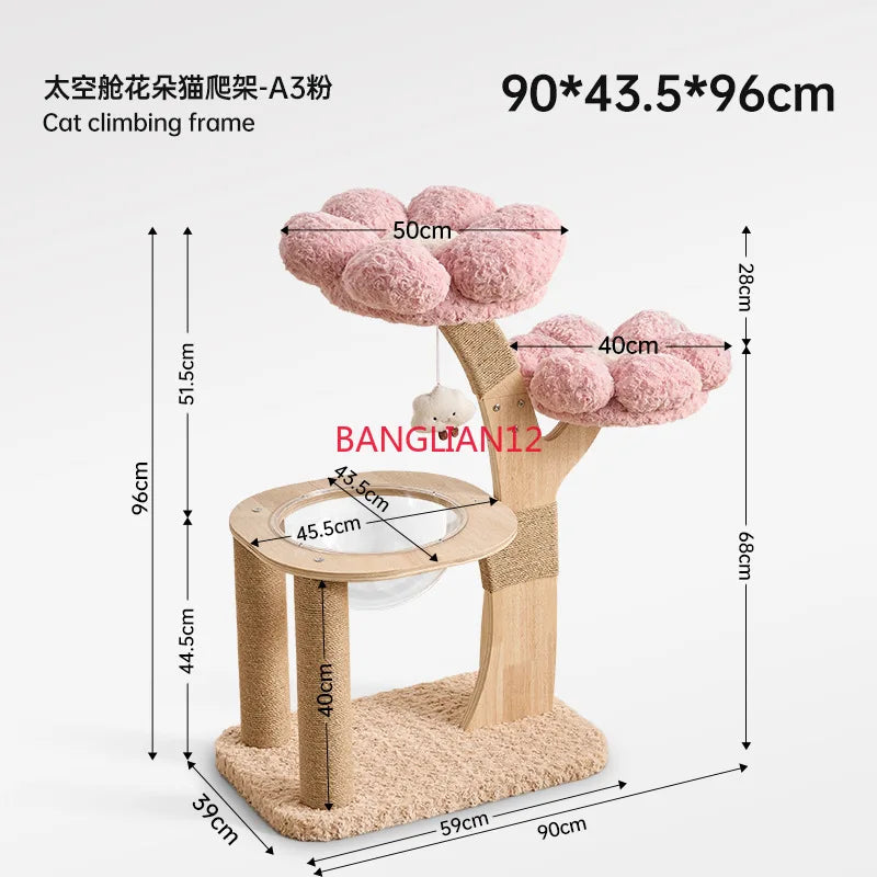 Cat climbing frame is small and does not occupy a  litter. It is integrated with wear-resistant mushrooms and cat scratching