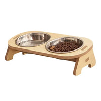 Pet Feeder Double Cat Food Bowl with Anti-Knockover Design Dog Water Feeding Container Cat Food Bowl Stander pet products