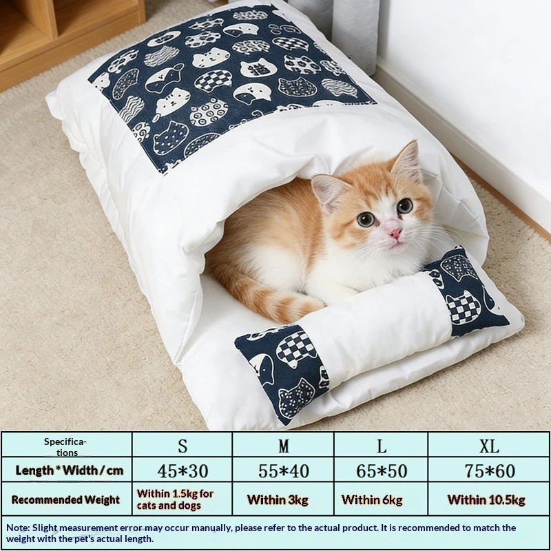 pet items cat supplies cat bed dog bed cat sleeping bag enclosed cat blanket warm pet bed in winter