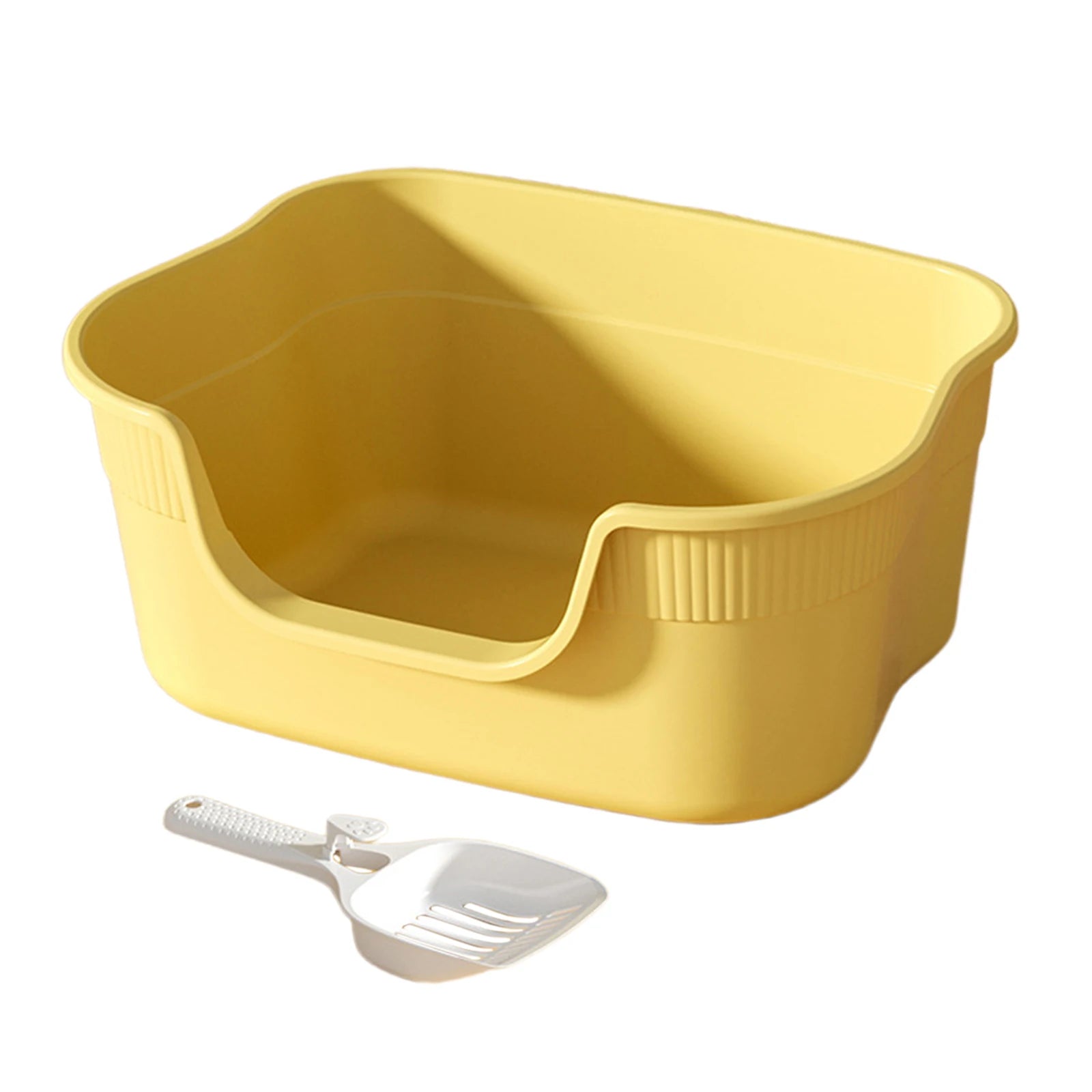 Semi Enclosed Cat Litter Box Anti Splashing Cat Toilet Sand Box with Litter Shovel Pet Bedpan Tray Pet Cleaning Supplies