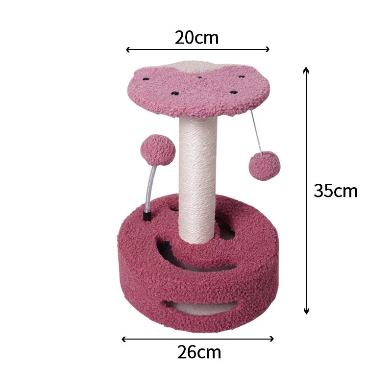 Sunflower Sisal Cat Tree Small Cat Scratching Post With Interactive Balls Cat Jumping Platform & Scratcher For Kittens