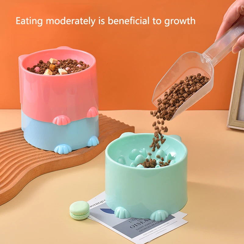 Pet High Foot Anti Choking Bowl Cat Basin Neck Protection Cat Food Bowl Rice Bow Slow Food Anti Choking Pet Bowl