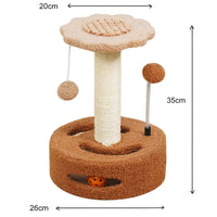 Sunflower Sisal Cat Tree Small Cat Scratching Post With Interactive Balls Cat Jumping Platform & Scratcher For Kittens