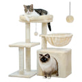 2 in 1 Cat Tree with Sisal Scratching Posts Cozy Condo Soft Hammock Removable Tope Perch Small Cat Tower for Indoor Cat Toys