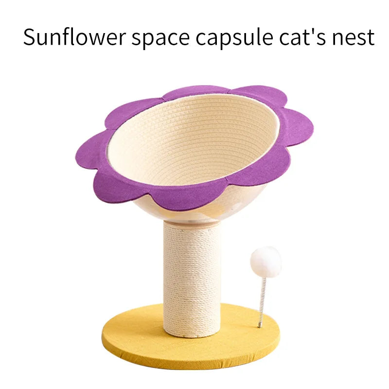 Sisal Cat Scratches Bed Nest Four Seasons Space Capsule Stable Wear-resistant Eco-friendly Cat Toys Pet Products Accessories