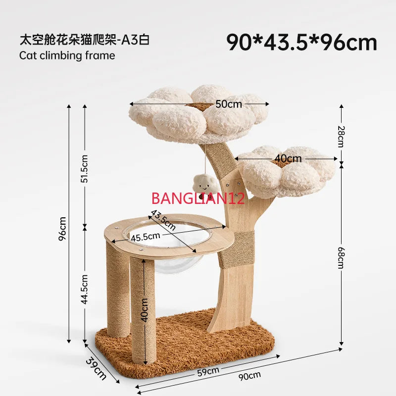Cat climbing frame is small and does not occupy a  litter. It is integrated with wear-resistant mushrooms and cat scratching