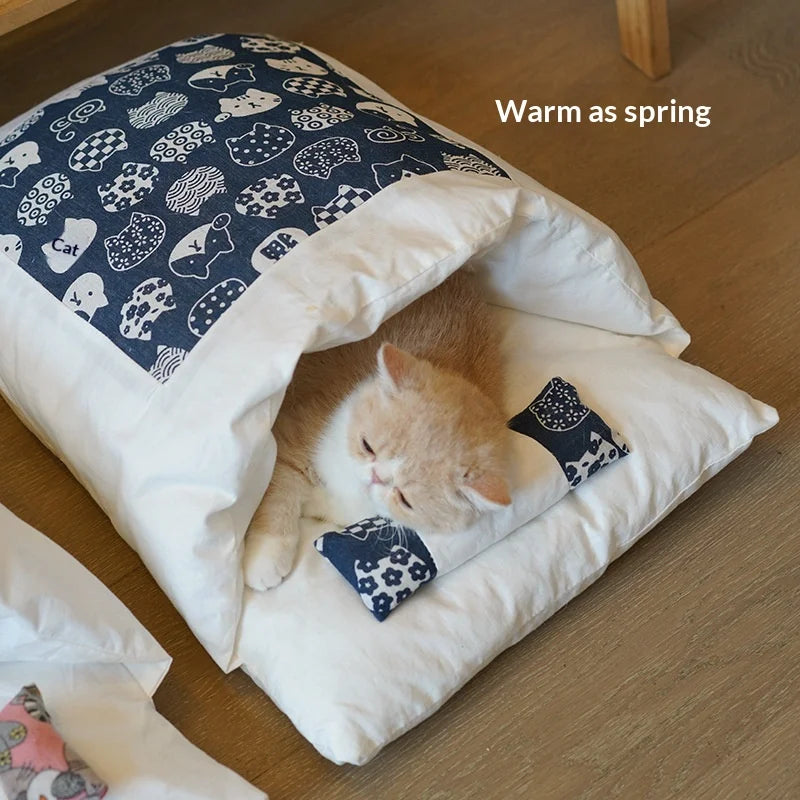 pet items cat supplies cat bed dog bed cat sleeping bag enclosed cat blanket warm pet bed in winter