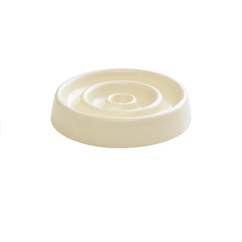 Ceramic Anti - Gulping Pet Feeding Container - Slow Feeder Bowl for Dogs and Cats, Puzzle Food Dish to Prevent Fast Eating