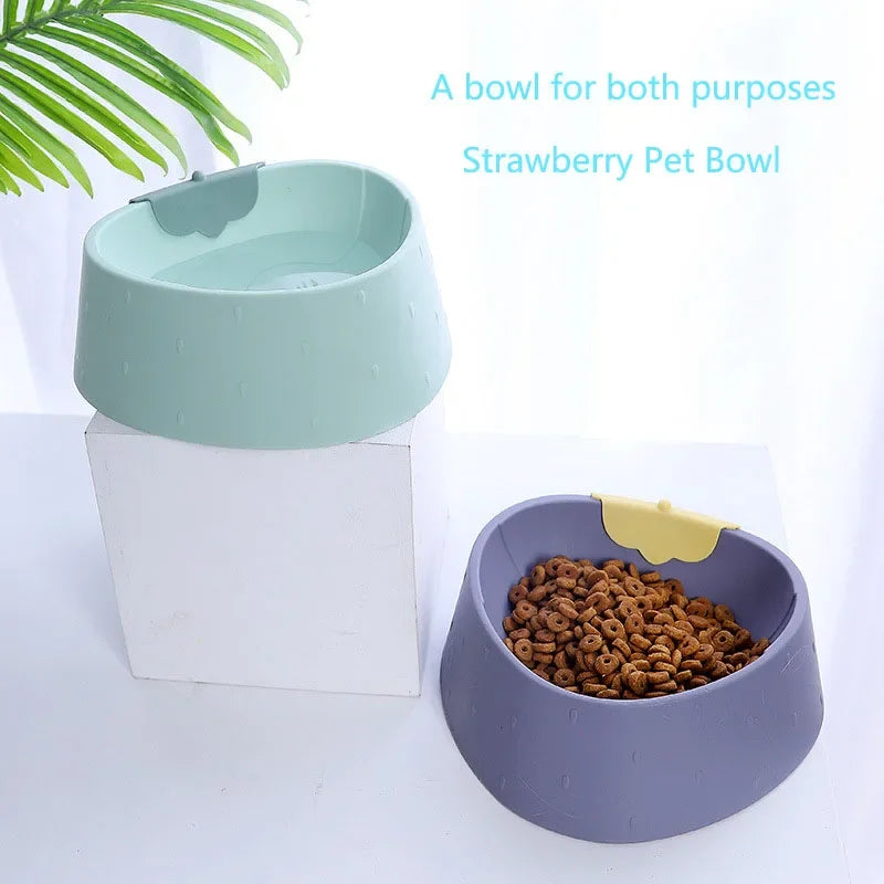 Pet Bowl INS Wind Strawberry Tableware Anti overturning Cat Food Dog Food Bowl Drinking Water Cat Food Bowl