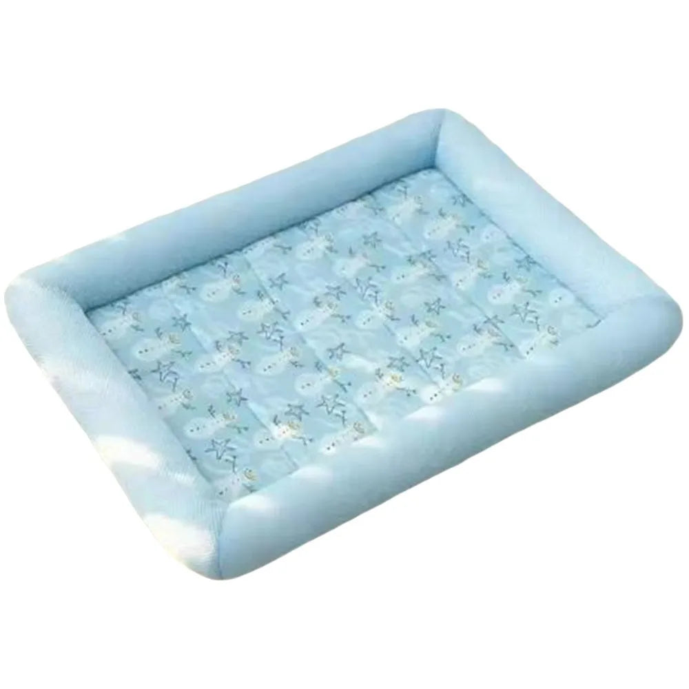 Durable Square Cooling Puppy Bed Breathable Neck-protecting Pet Cooling Mat Soft Wear-resistant Dog Sleeping Pad Home