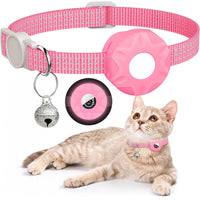 for Apple AirTag Cat Collar,Air Tag Pet Collar with airtag Holder and Bell Reflective GPS Kitten Collar for Girl Boy Cats gatos