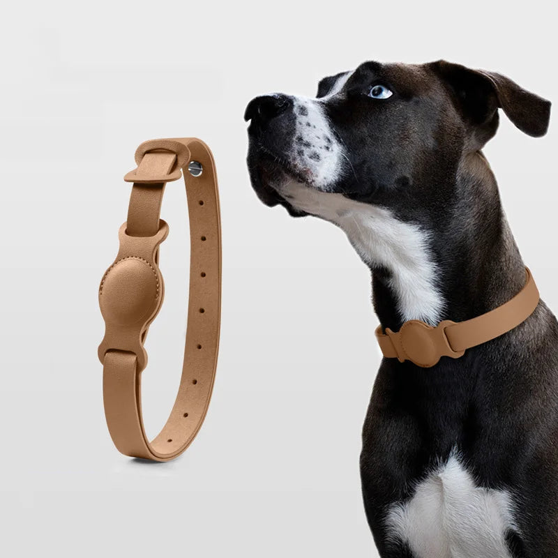 High-quality PU Leather Pet Collar With Airtag Holder, 3 Sizes Adjustable Pet Collar Perfect For Cat/Puppy/ Medium Large Dog