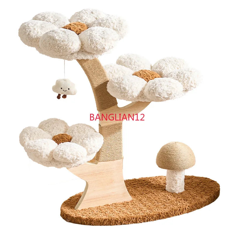 Cat climbing frame is small and does not occupy a  litter. It is integrated with wear-resistant mushrooms and cat scratching