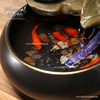Minimalist Ceramic Waterflow Ornament Zen Chinese Style Office Desk Study Room Decorations Small Tabletop Fountain for Home