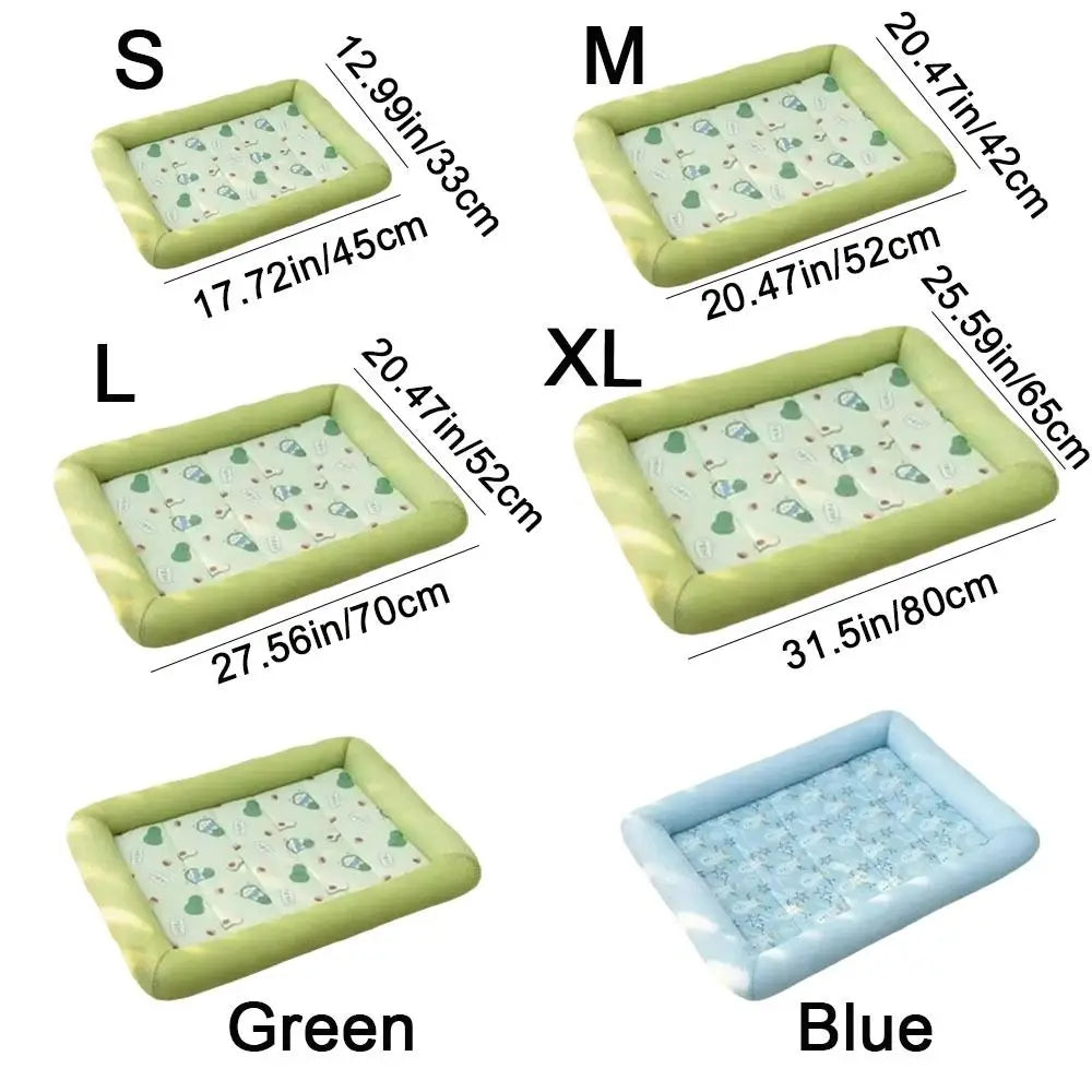 Durable Square Cooling Puppy Bed Breathable Neck-protecting Pet Cooling Mat Soft Wear-resistant Dog Sleeping Pad Home
