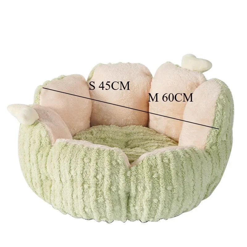 New Winter Soft Plush Pet Nest Semi Closed Cactus Pet Cat Mat Dog Bed Suitable for Small Medium-sized Cat/dog House Pet Supplies