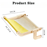 Window Mounted Cat Hammock Solid Wood Hanging Bed Sunbathing Nest for Cats Winter Pet Supplies Space Saving Indoor Furniture