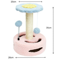 Sunflower Sisal Cat Tree Small Cat Scratching Post With Interactive Balls Cat Jumping Platform & Scratcher For Kittens