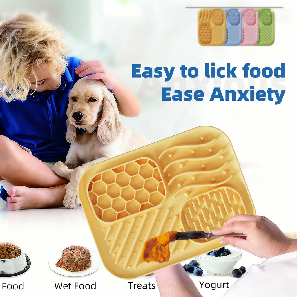 1 Piece Pet Licking Mat Slow Feeder Bowl for Dogs, Anti-Spill Dog Bowl, Cat and Dog Feeding Supplies