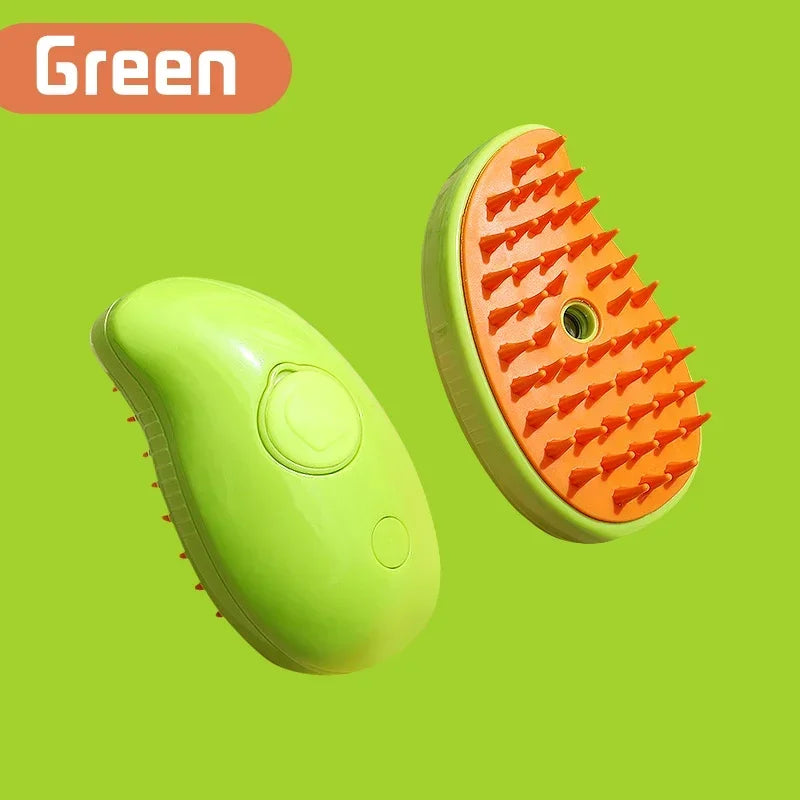 3 in 1 One Button Steam Spray Pet Brush Foldable Rotatable Massage Brush for Cat Dog Hair Removal Bath Floating Hair Grooming