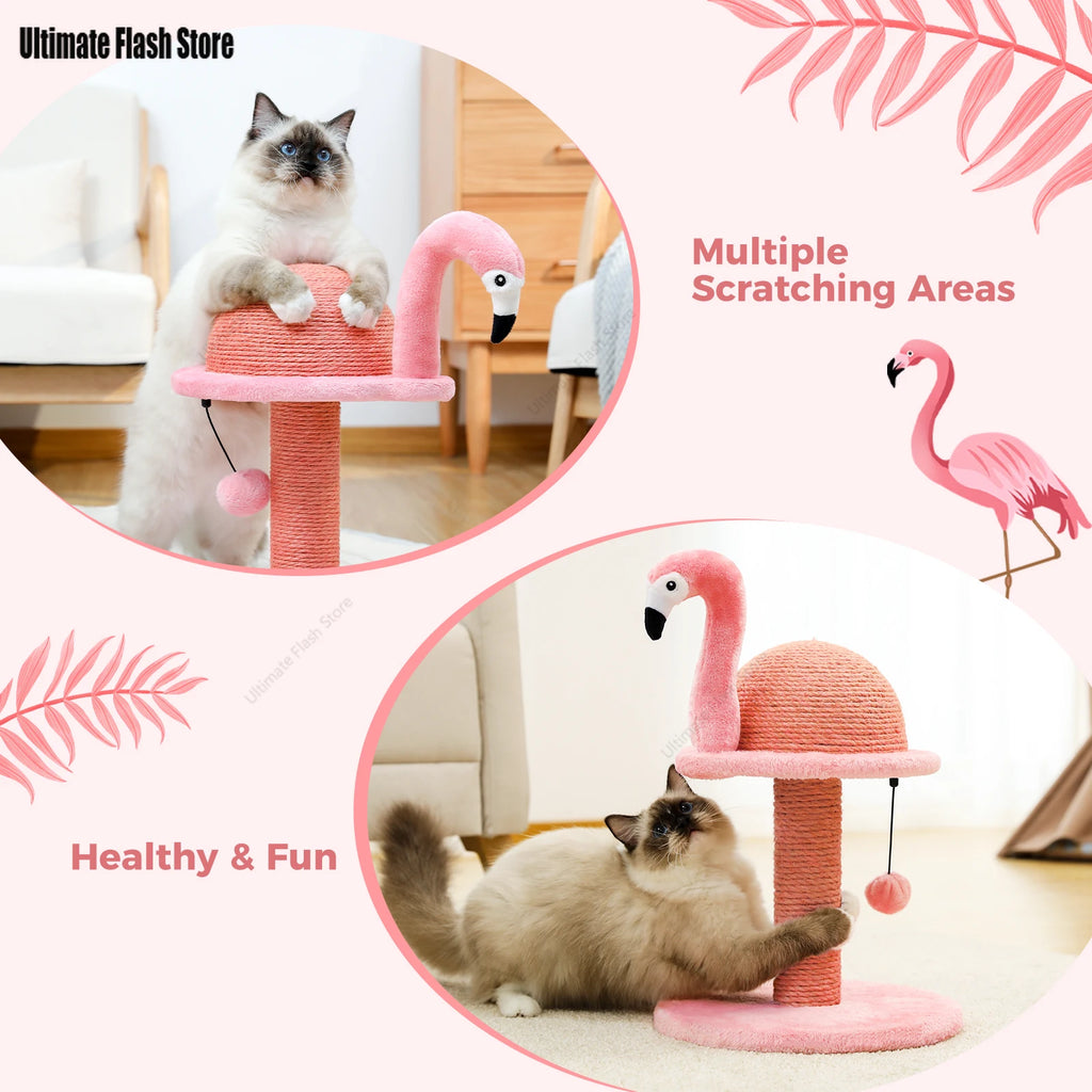 Poste rascador para gatos, flamencos rosados, Sisal Natural, juguetes interactivos con poste rascador de Sisal de repuesto