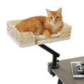Adjustable Desktop Cats Shelf Rotating Plush Cat Bed Space-Saving Cat Hammock for Desk Multi-Functional Pet Climbing Bed