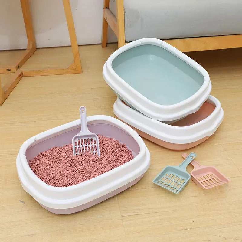 Cat Litter Box Portable Bedpan Removable Semi Closed Kitty Litter Pan Potty Toilet for Rabbit Medium Large Cats Small Animals