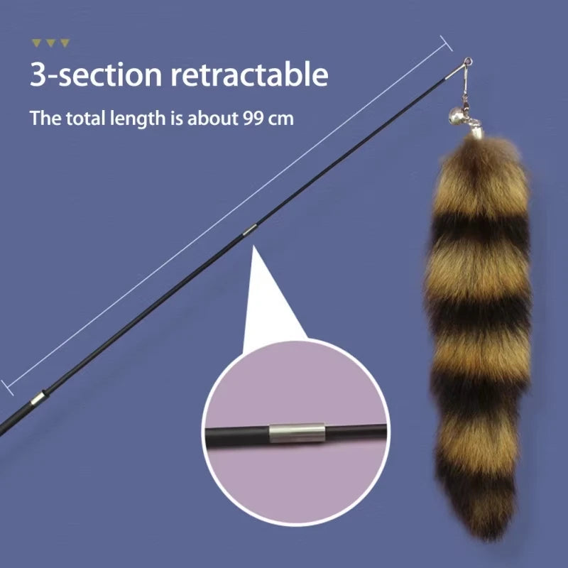 Funny Pet Cat Stick Fox Hair Replacement Head Good Toughness Feather Stick Cat Toy