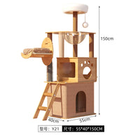 Cat Tree with Cat House Scratching Post Jumping Platform and Large Space Capsule Design for Cats Non-Space-Consuming Toy