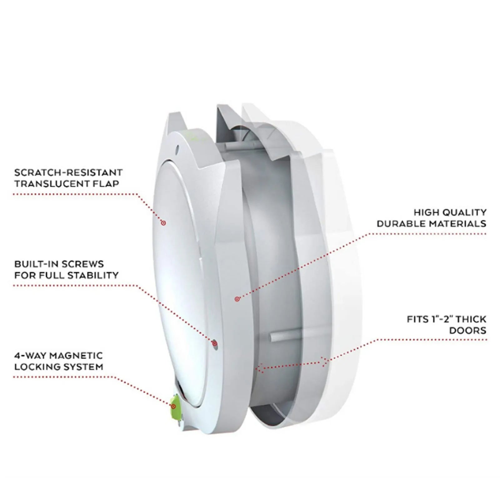 Cat Flap Door Cat Flap Door Magnetic 4 Locking Modes Safe Plastic Automatic Cat Door for Interior Exterior Doors Cute Cat Door